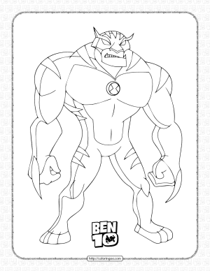 ben 10 rath pdf coloring page for kids