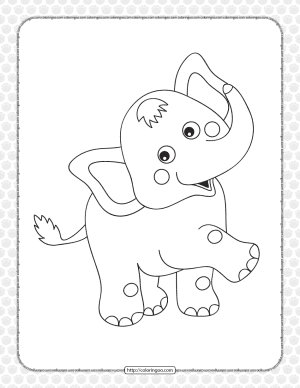 circus elephant pdf coloring page