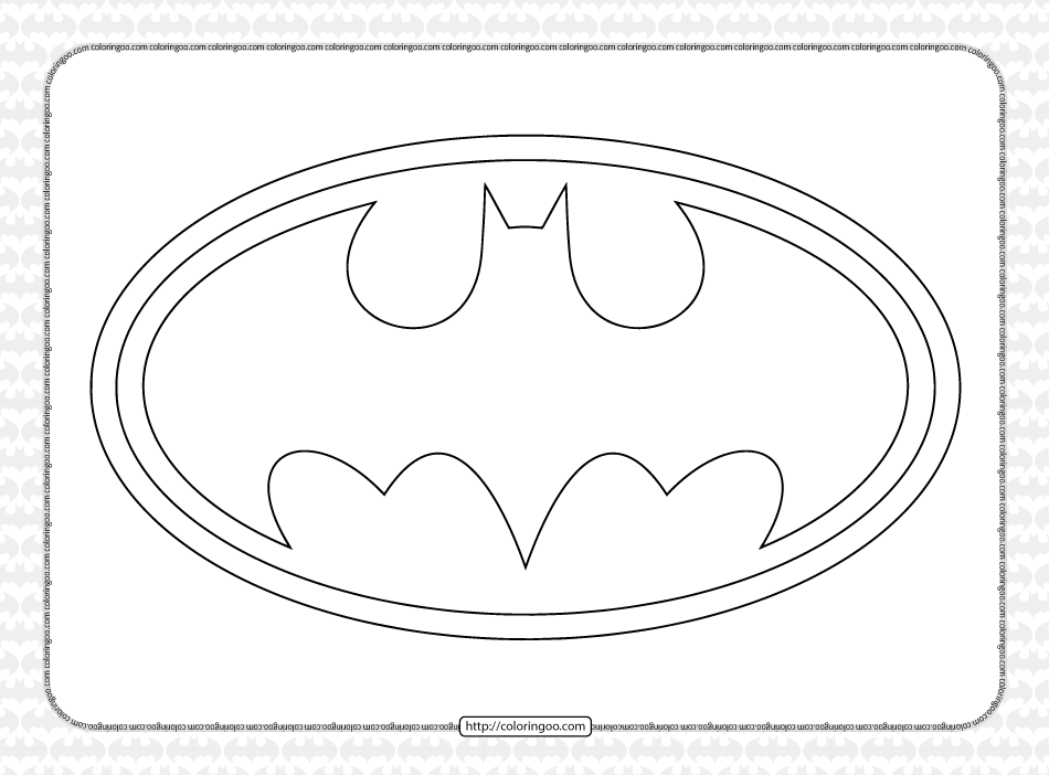 free batman logo outline pdf worksheet