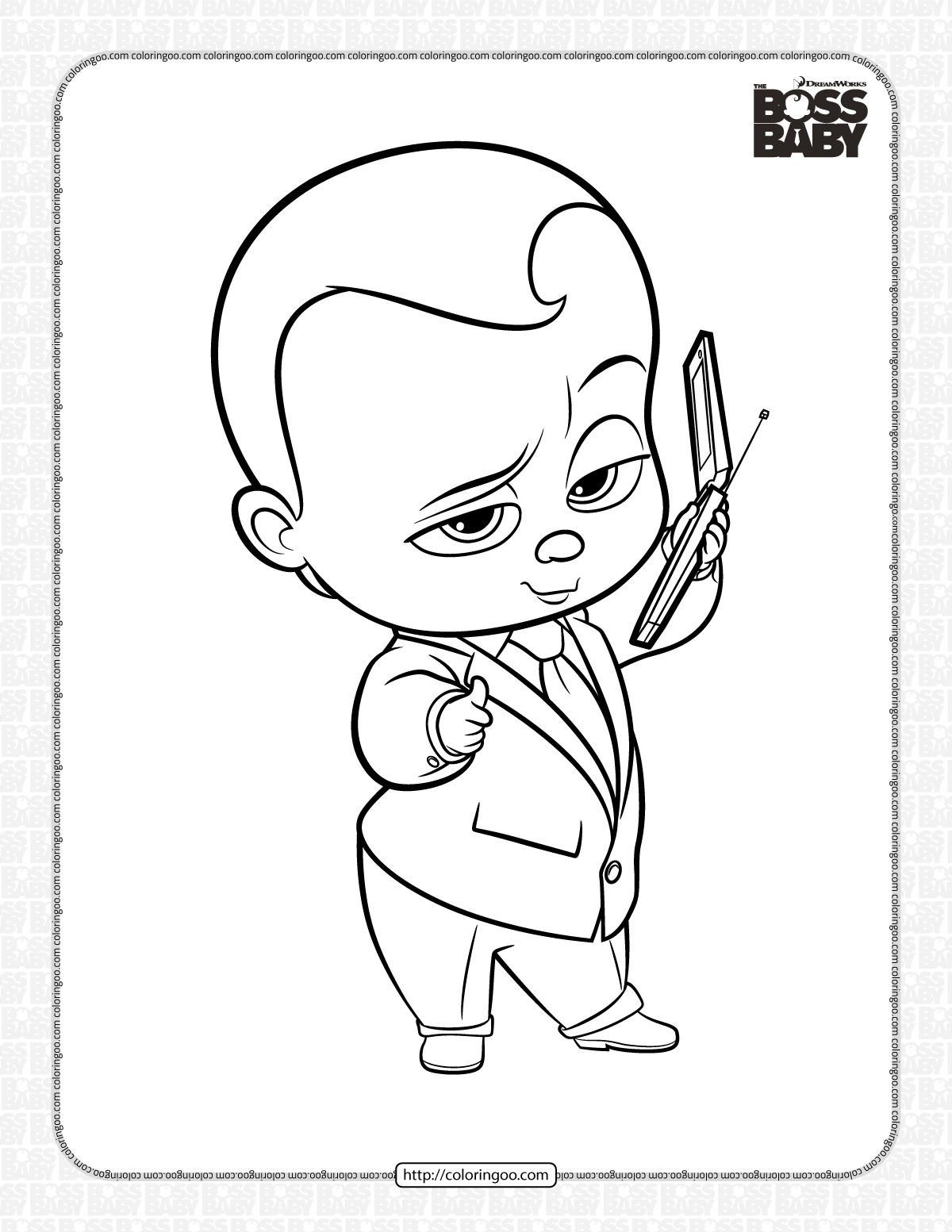 free printable boss baby coloring pages