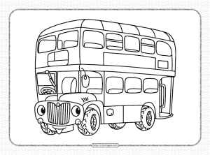 free printable bus coloring page for kids