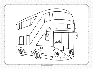 free printable double decker bus coloring page