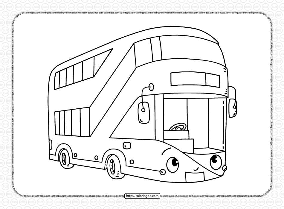 free printable double decker bus coloring page