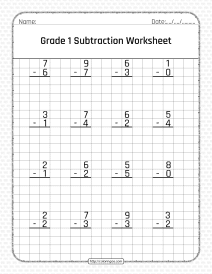 free printable grade 1 subtraction pdf worksheet