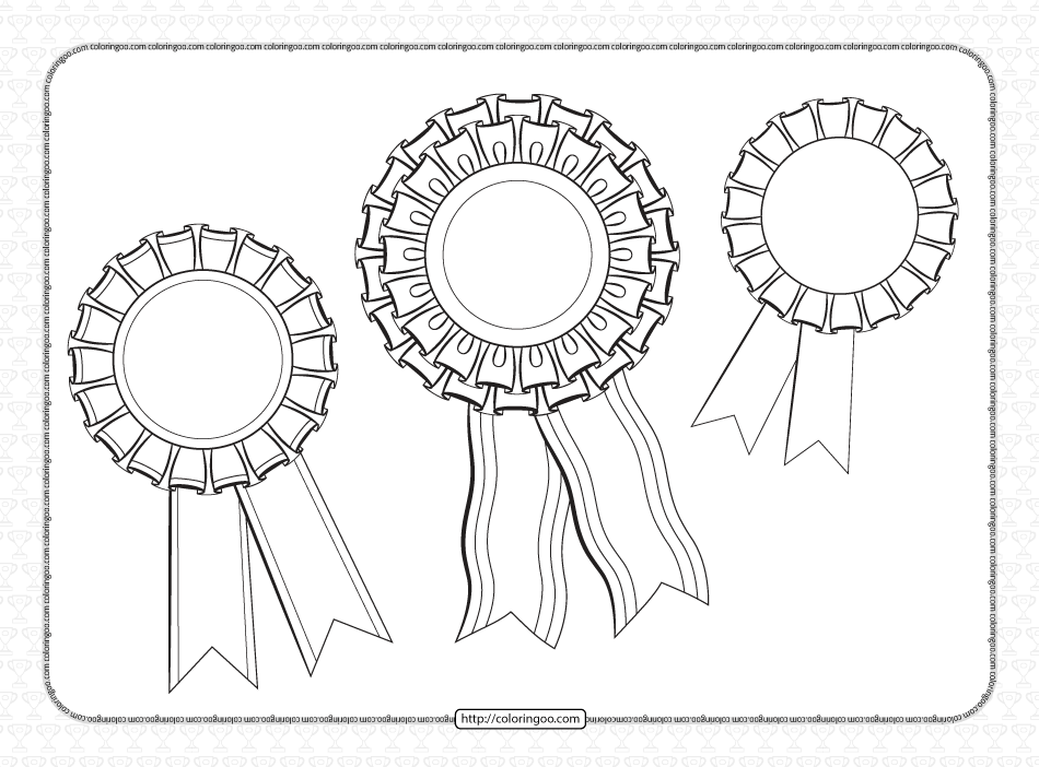 free printable pdf blank award rosette ribbons