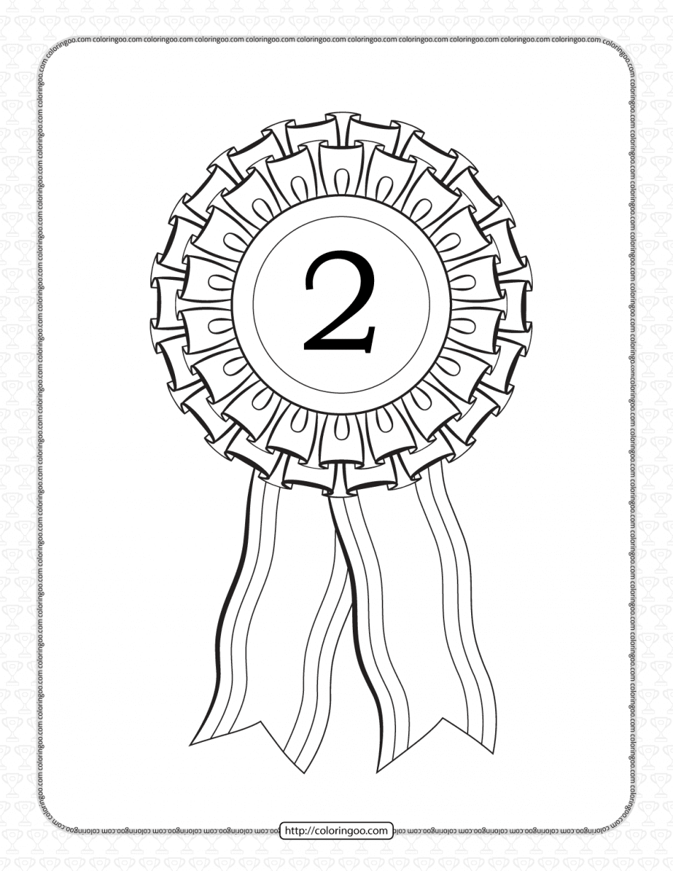 free printable second place rosette ribbon pdf sheet