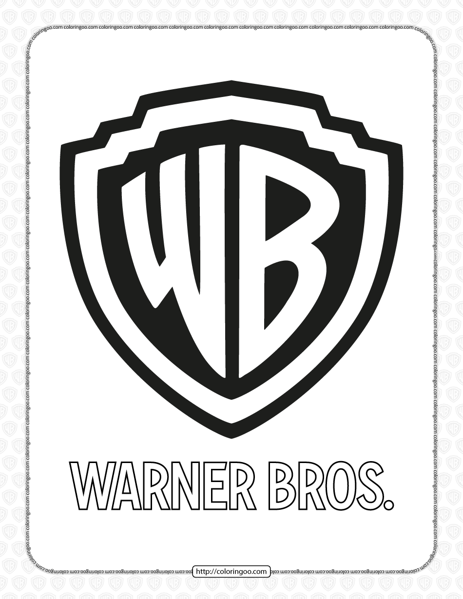 free warner bros pdf white and black logo outline