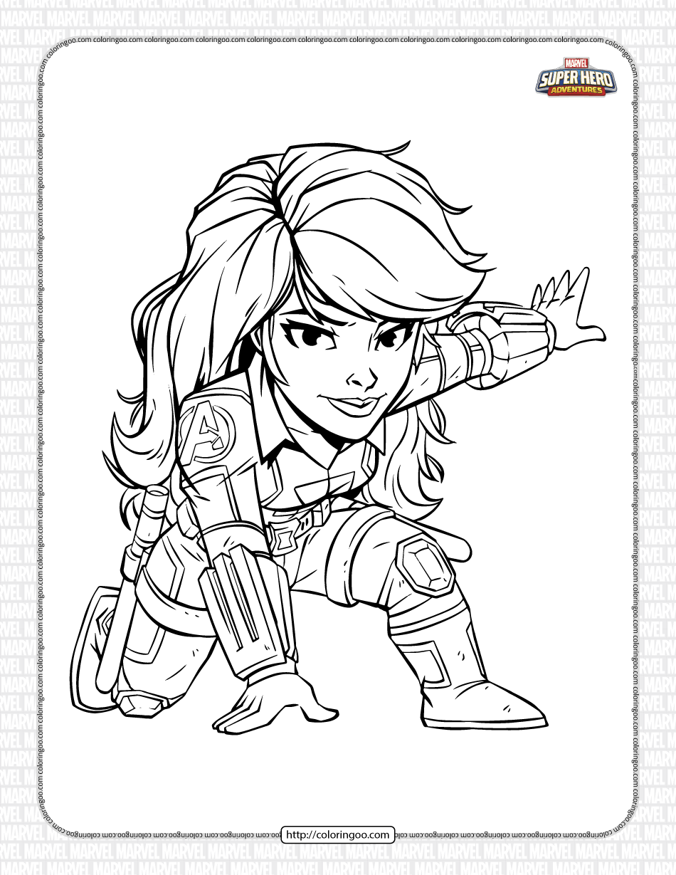 marvel black widow pdf coloring pages