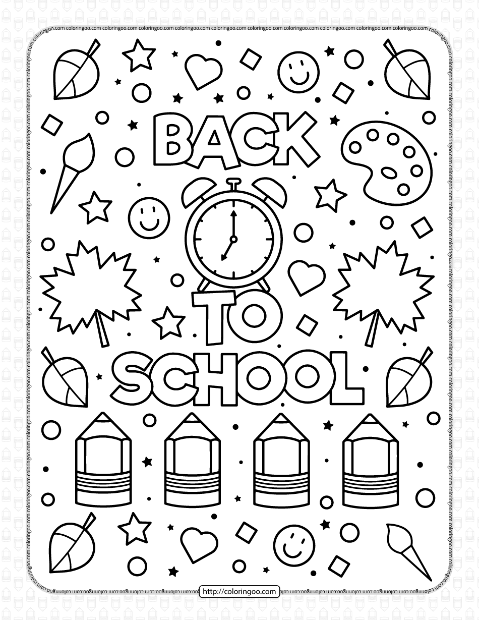 printable back to school coloring page