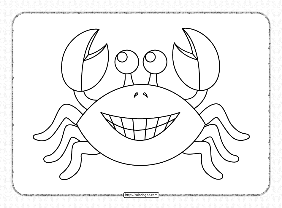 printable cute crab coloring pages for kids
