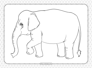 printable old elephant coloring page for kids