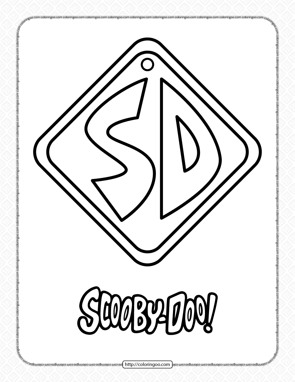 printable scooby doo dog tag coloring page