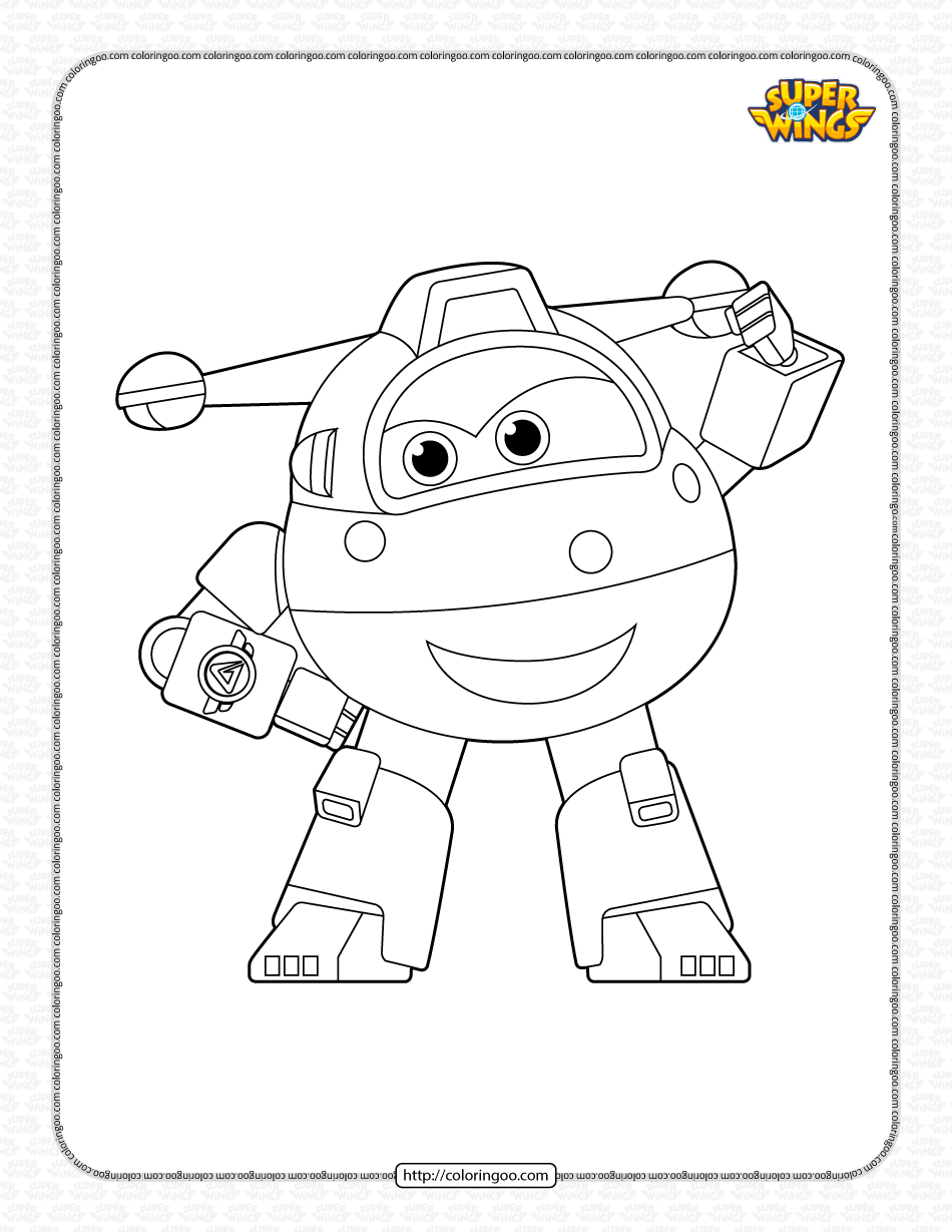 printable super wings jett coloring page