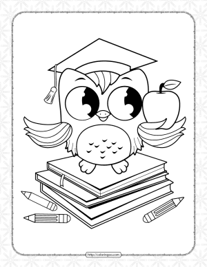 printable wise owl coloring page for kids
