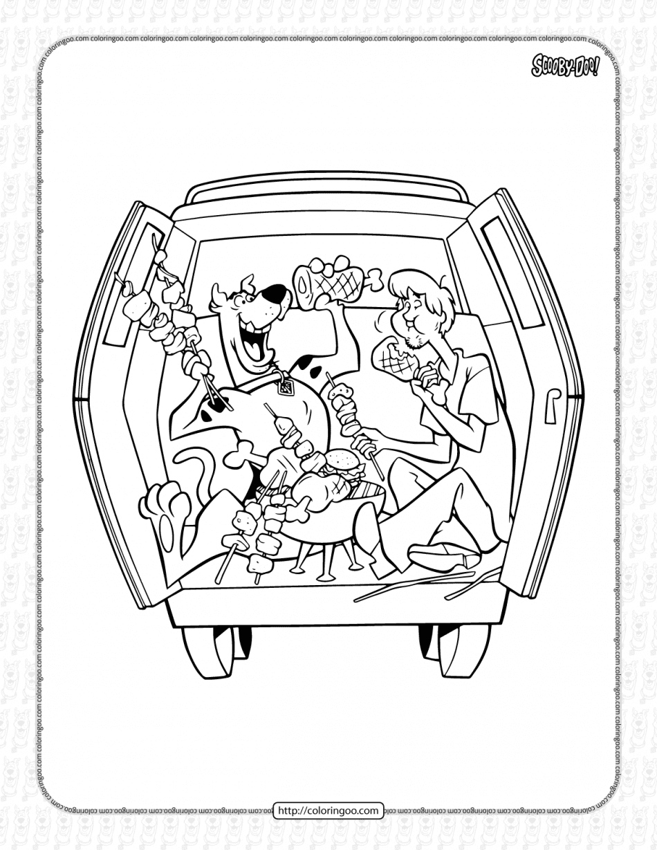 scooby doo and shaggy coloring page for kids