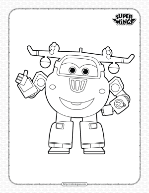 super wings donnie coloring page for kids