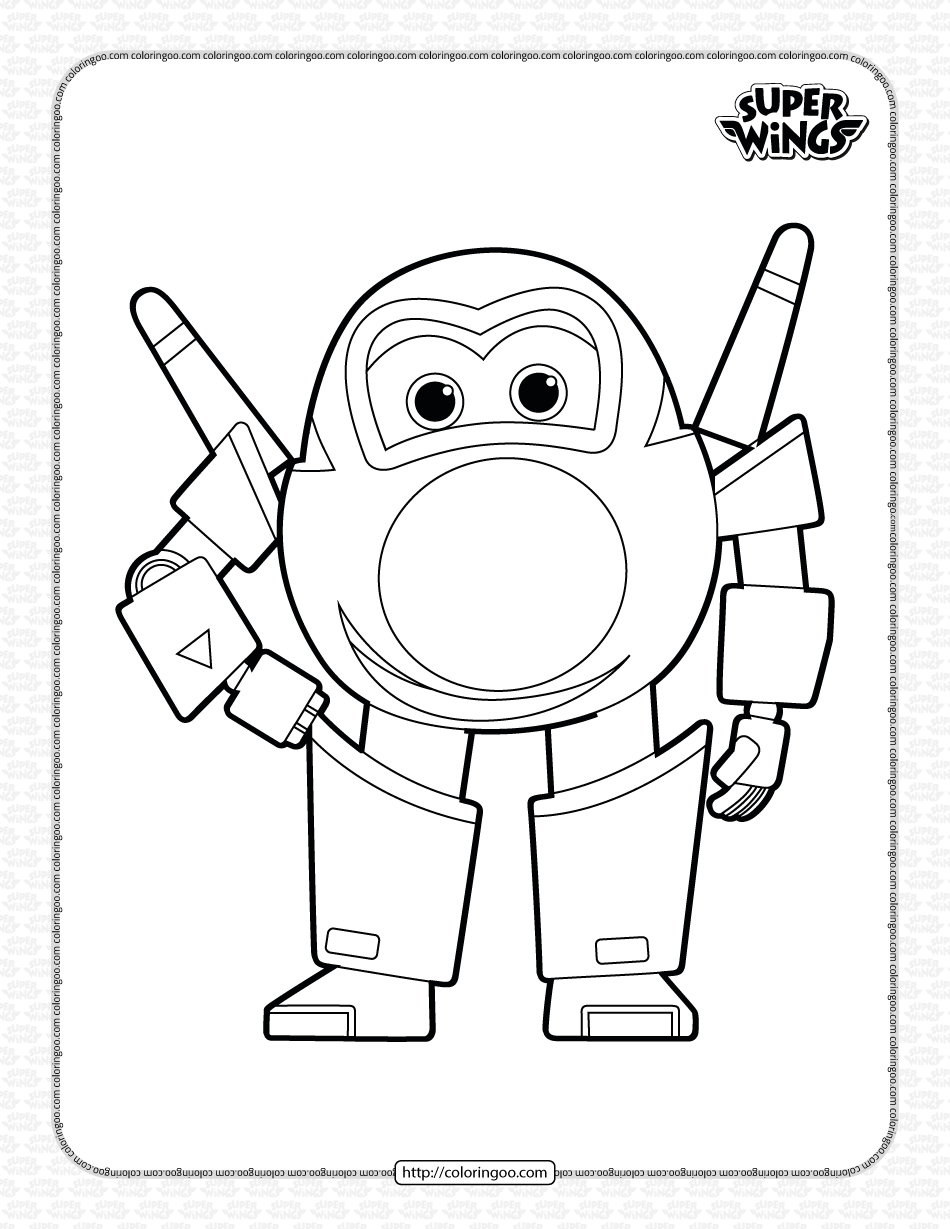 super wings jerome coloring page for kids