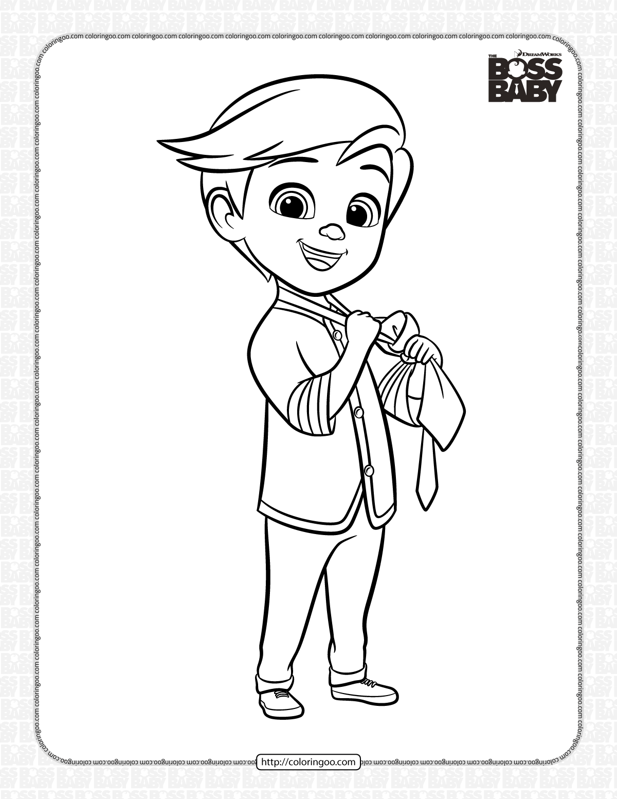 the boss baby brother tim coloring page