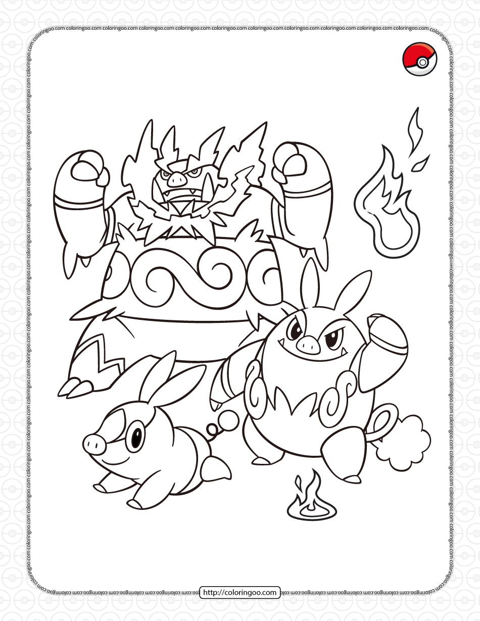 fire type pokemon pdf coloring page