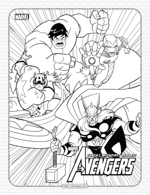 marvel the avengers characters coloring page