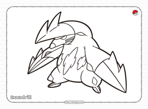 pokemon excadrill coloring pages