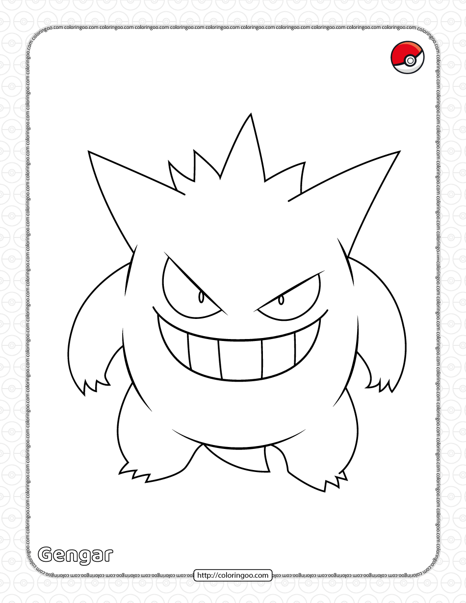 pokemon gengar coloring pages