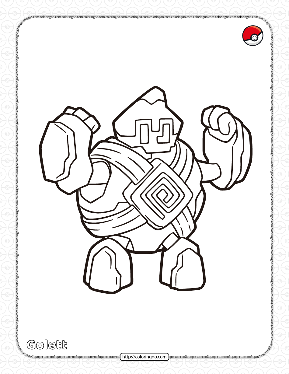 pokemon golett coloring pages