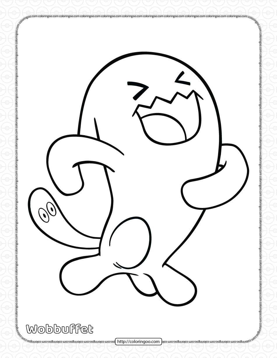pokemon wobbuffet coloring pages