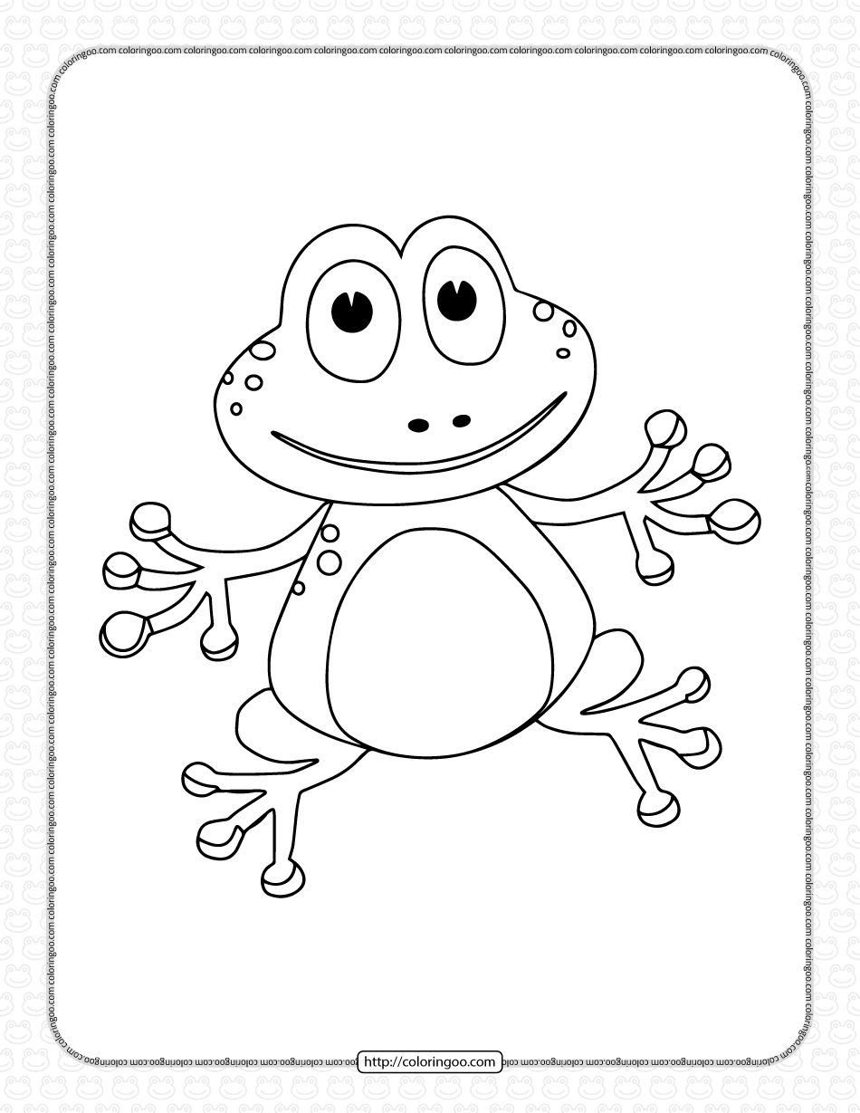printable cartoon frog coloring pages