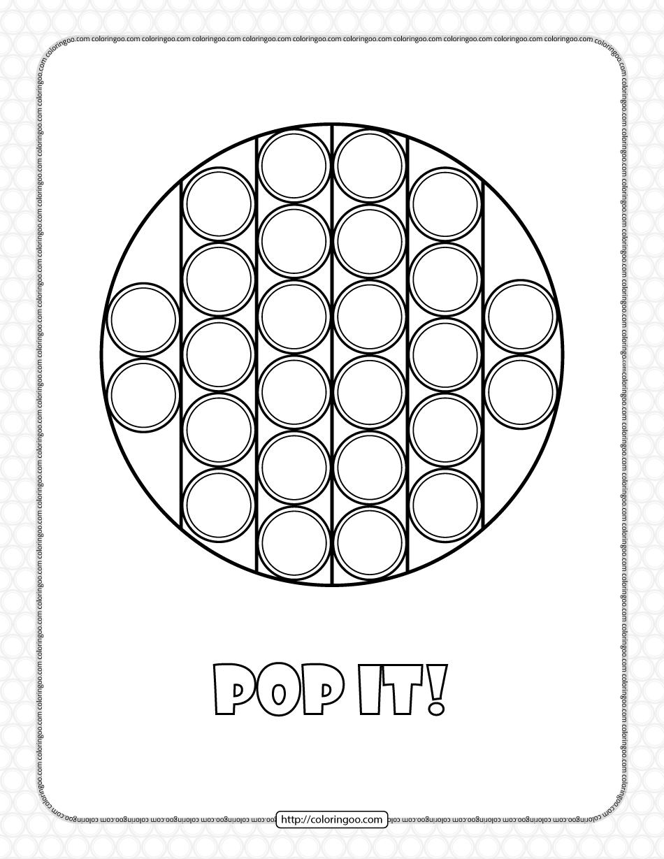 Circle Shaped Pop It Coloring Pages