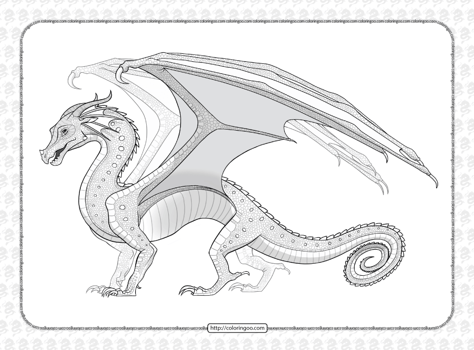 rainwing dragon from wings of fire coloring page