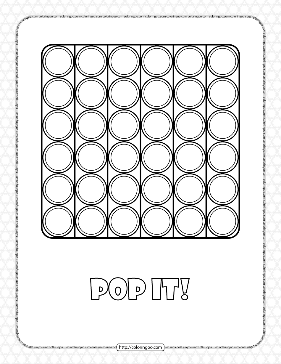 Square Shaped Pop It Coloring Pages