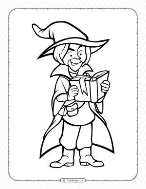 wizard with the book coloring pages