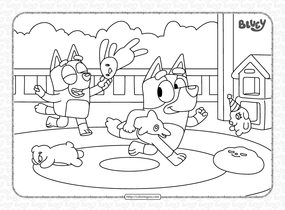 bluey playroom coloring pages