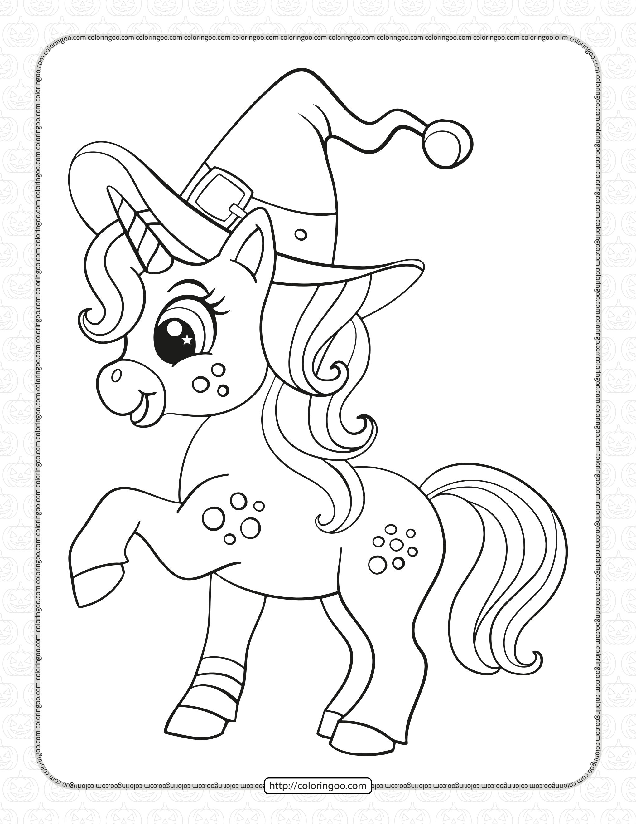 cute unicorn halloween coloring pages