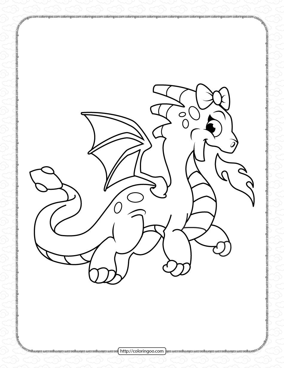 dragon coloring pages for girls