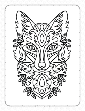 fox coloring pages for adults