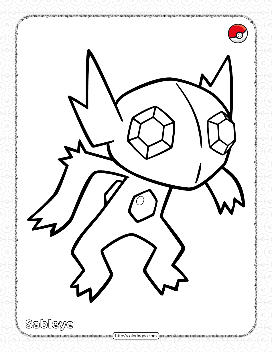 pokemon sableye coloring pages