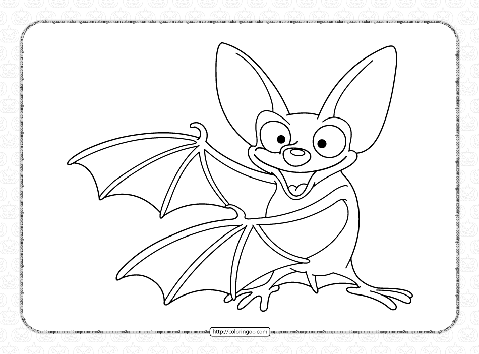 printable funny bat coloring page