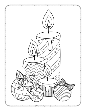 christmas candles baubles coloring pages for adults
