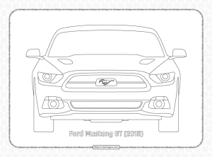 ford mustang gt 2015 front view outline