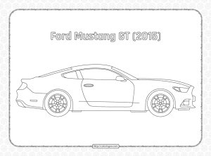 ford mustang gt 2015 side view outline