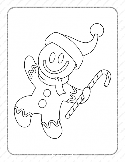 happy gingerbread man coloring pages