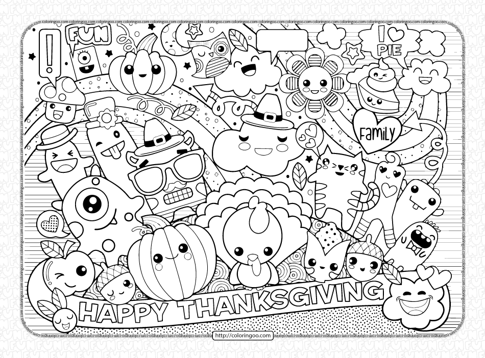 happy thanksgiving coloring pages for adults