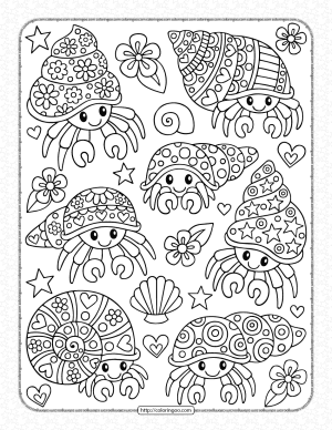 hermit crab coloring pages for kids