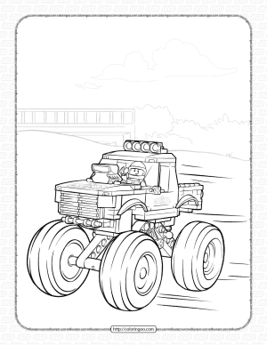 lego city monster truck coloring pages