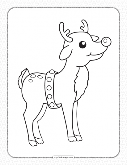 cute little reindeer coloring pages for christmas