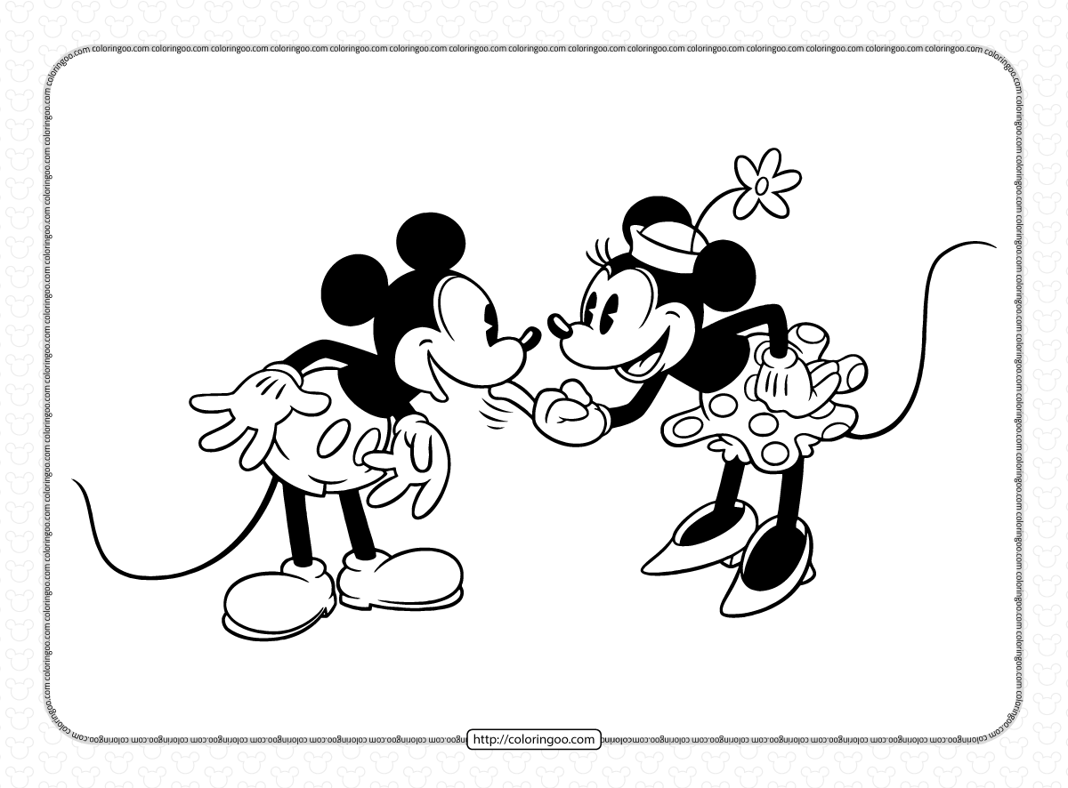 disney mickey and minnie mouse coloring pages