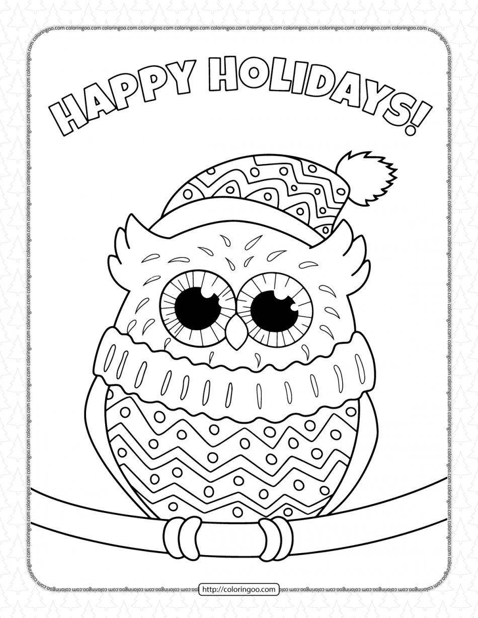 happy holidays christmas coloring pages