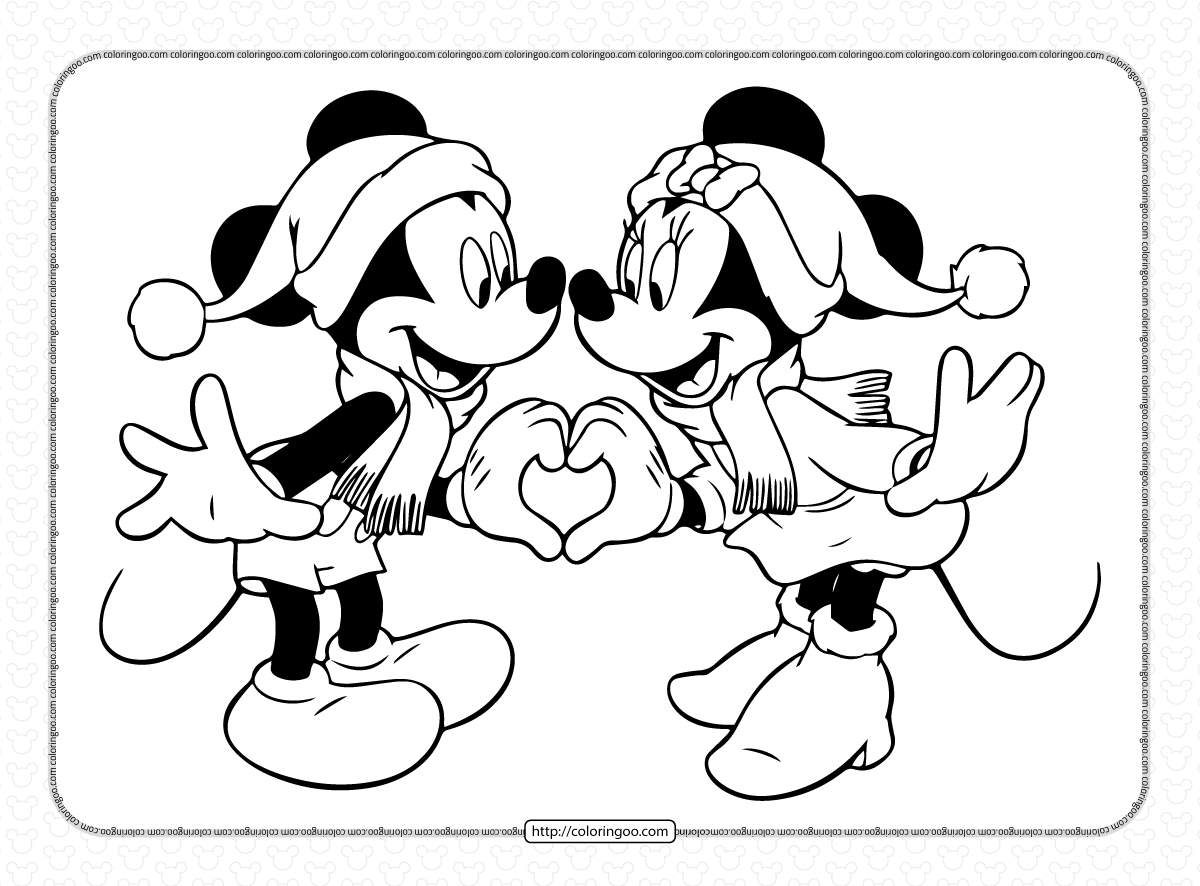 mickey and minnie in love coloring pages